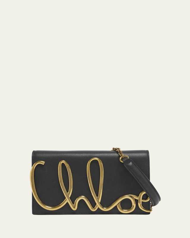 Metal Logo Crossbody Bag in Smooth Calfskin